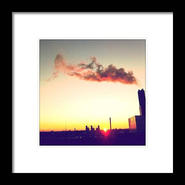 Passenger Framed Print featuring the photograph #nofilter #dusk #sunset #sky #factory by T C