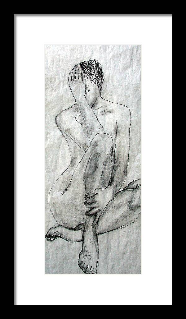 Nudes Framed Print featuring the painting Nude 4745 by Elizabeth Parashis
