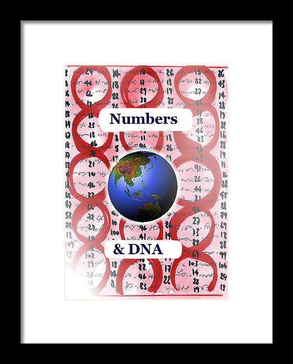 Ahonu Framed Print featuring the painting Numbers and DNA by AHONU Aingeal Rose