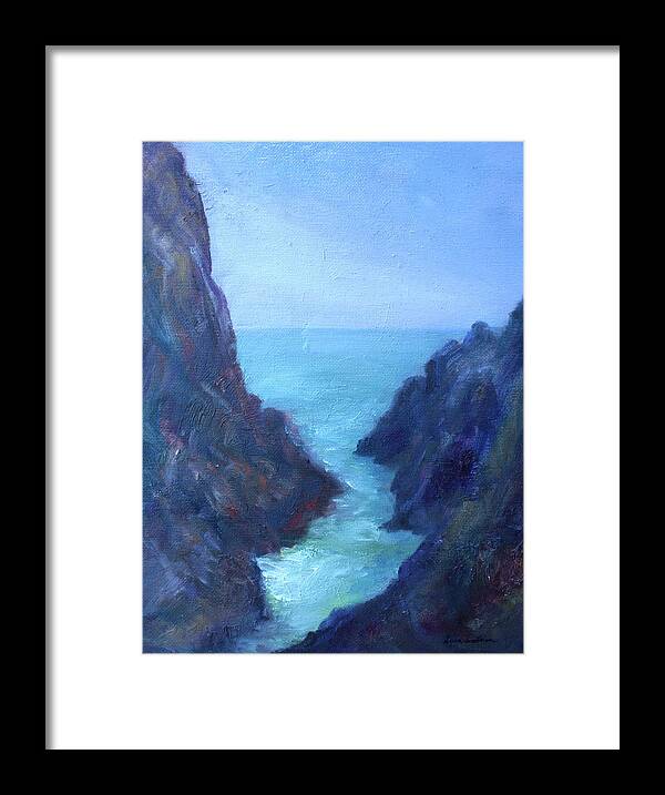 Seascape Framed Print featuring the painting Ocean Chasm by Quin Sweetman