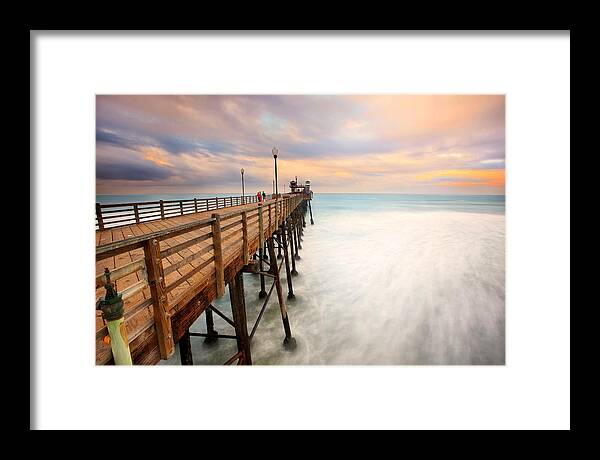 Sunset Framed Print featuring the photograph Oceanside Sunset 5 by Larry Marshall
