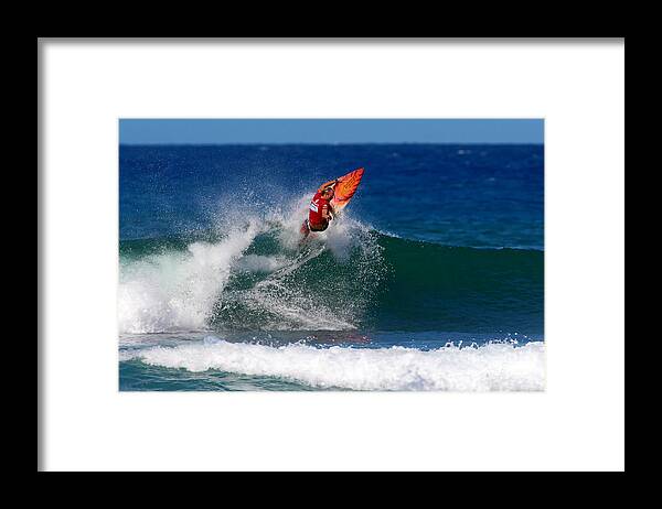 Ocean Framed Print featuring the photograph Off the Lip by Paul Topp