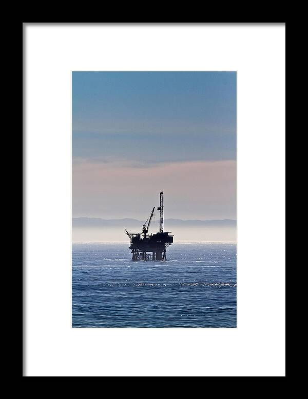 Offshore Oil Platforms Framed Print featuring the photograph Offshore Oil Rig by Roger Mullenhour