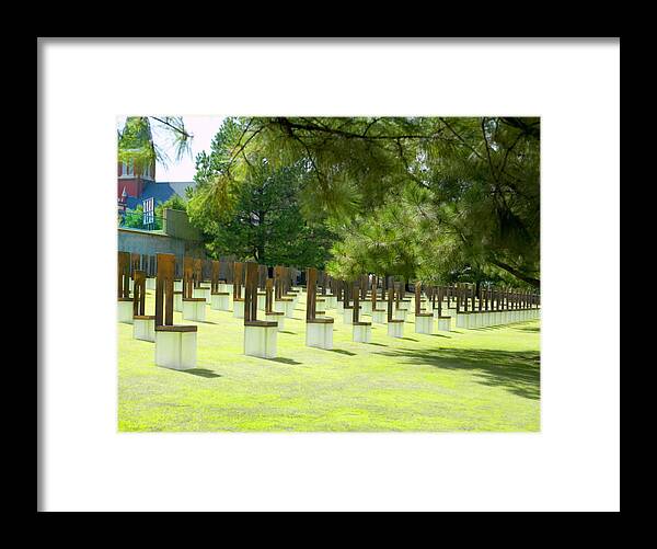 Bombing Framed Print featuring the photograph Oklahoma Memorial II by Malania Hammer