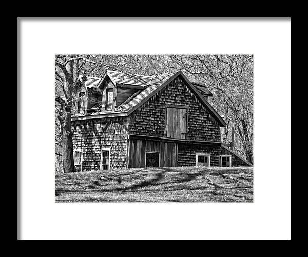 Old Framed Print featuring the photograph Old House in Adamsville RI by Nancy De Flon