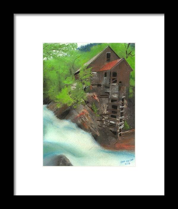 Mill Framed Print featuring the pastel Old Mill by John Brisson