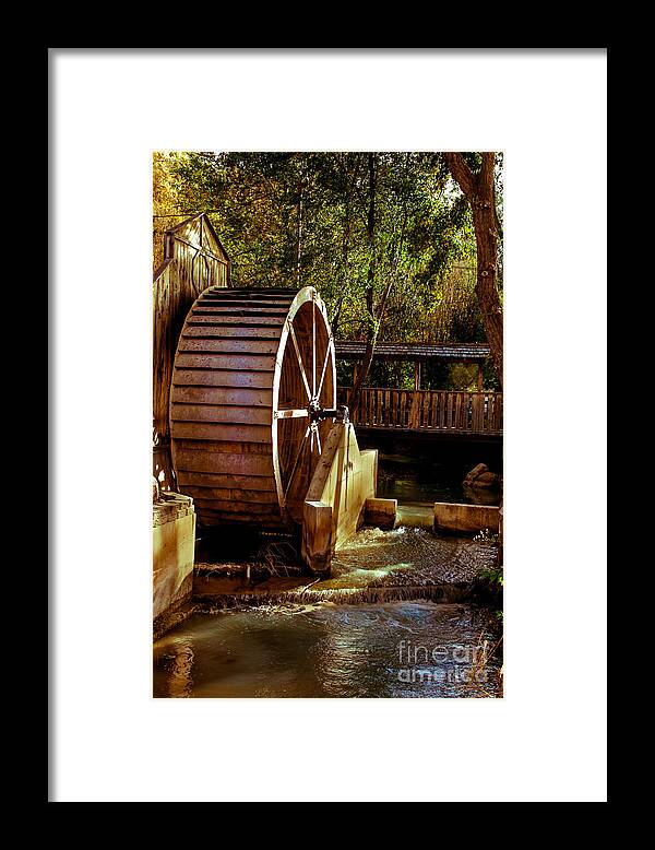 Water Wheel Framed Print featuring the photograph Old Mill Park Wheel by Robert Bales