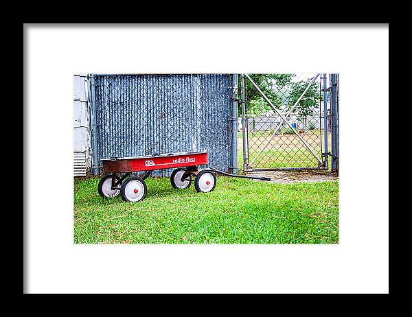 Radio Flyer Photograph Framed Print featuring the photograph Old Radio Flyer Wagon by Ester McGuire