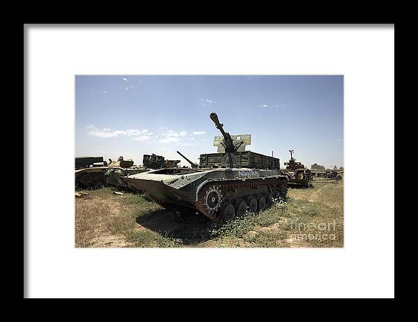 Army Framed Print featuring the photograph Old Russian Bmp-1 Infantry Fighting by Terry Moore