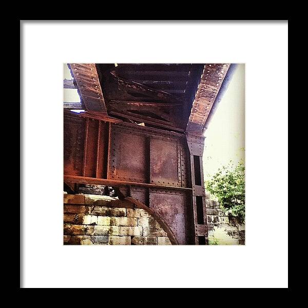 Steel Framed Print featuring the photograph Old Train Trestle In Downtown Newark by Charles Dowdy