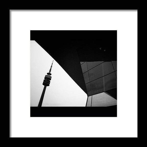 Framed Print featuring the photograph Olympiaturm Vs Bmw-welt by Leni Papilio