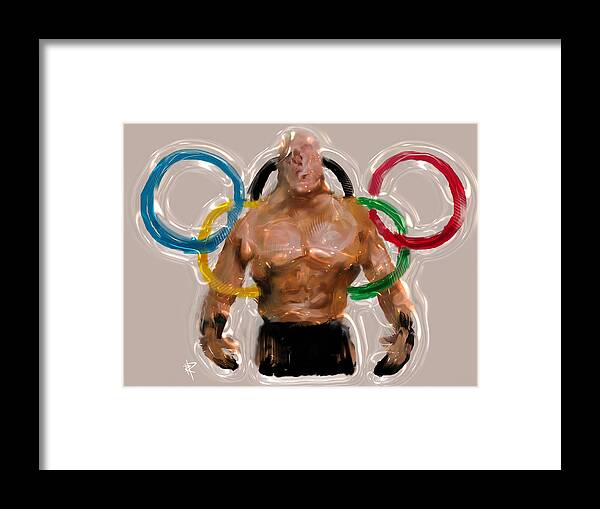 Strong Man Framed Print featuring the mixed media Olympic Rings by Russell Pierce