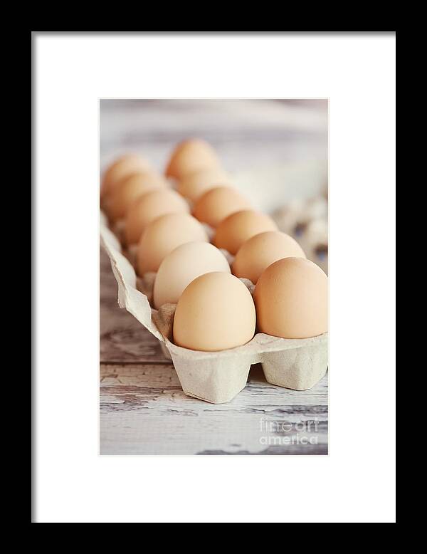 Eggs Framed Print featuring the photograph One Dozen Eggs by Kim Fearheiley