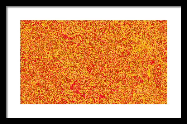 Digital Framed Print featuring the digital art Orange Fire by Steve Fields