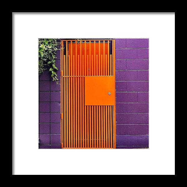 Theworldneedsmoreorange Framed Print featuring the photograph Orange Gate by Julie Gebhardt