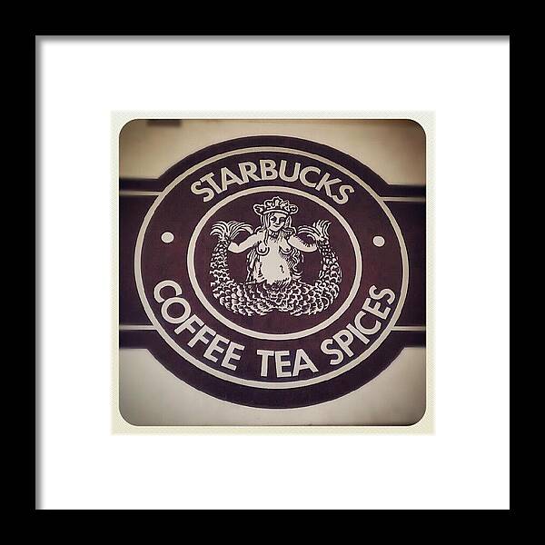 Logo Framed Print featuring the photograph Original Starbucks Logo by Jamie Stone