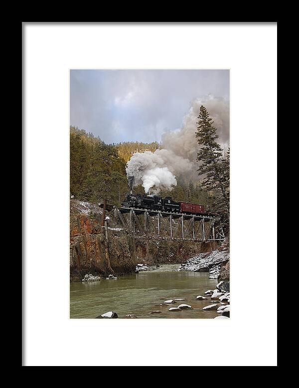 Steam Train Photographs Framed Print featuring the photograph Over the High Bridge by Ken Smith