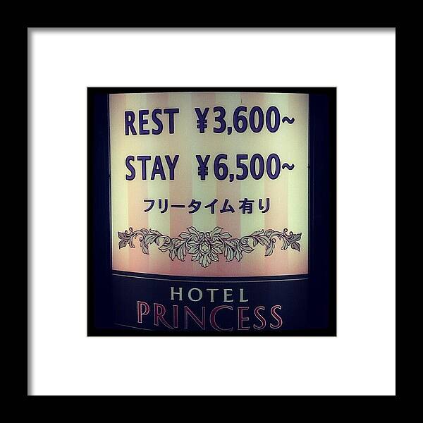 Instahub Framed Print featuring the photograph #overnight #stay #prostitution #hotel by Kevin Zoller