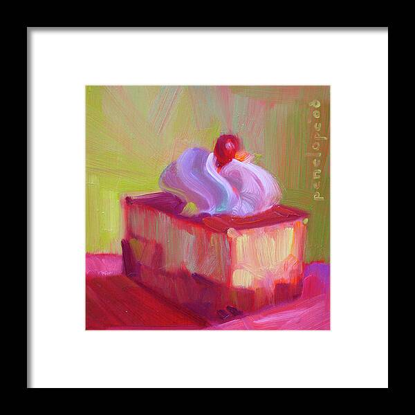 Cupcake Painting Framed Print featuring the painting P. S. I Love You by Penelope Moore