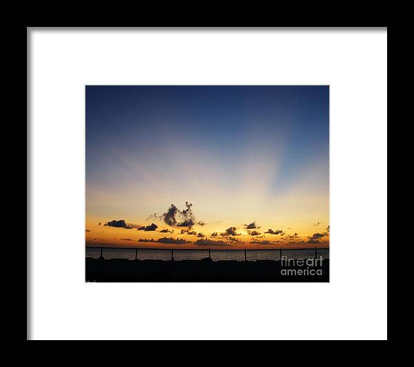 Padres Island Framed Print featuring the digital art Padres Island TX Sunset by Lizi Beard-Ward