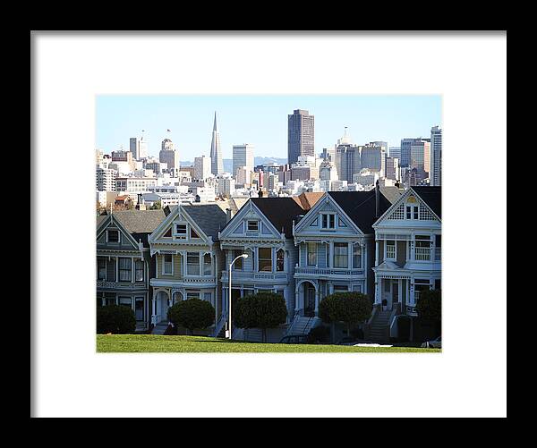 San Francisco Framed Print featuring the photograph Painted Ladies by Linda Woods
