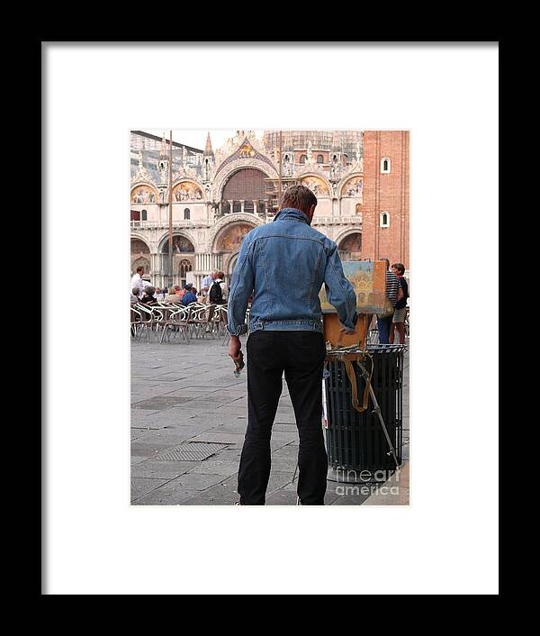 Italy Framed Print featuring the photograph Painter on St. Mark's Square by Jeanne Woods