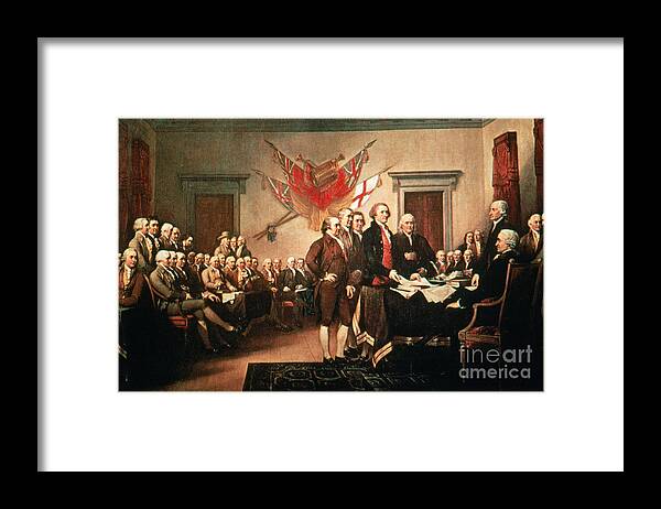 Art Framed Print featuring the photograph Painting Declaration Of Independence by Photo Researchers, Inc.
