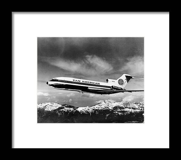 1960s Framed Print featuring the photograph Pan Americans Tri-engined Boeing 727 by Everett