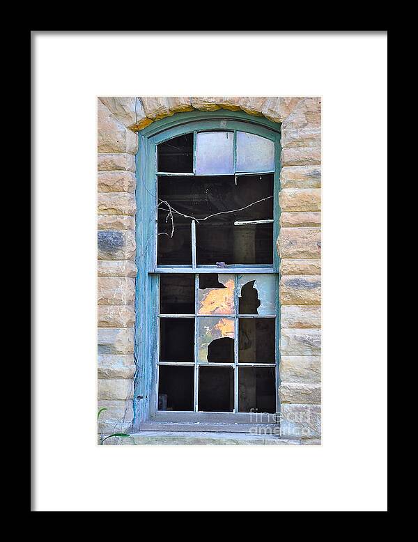 Window Framed Print featuring the photograph Pane Staking by Jim Simak