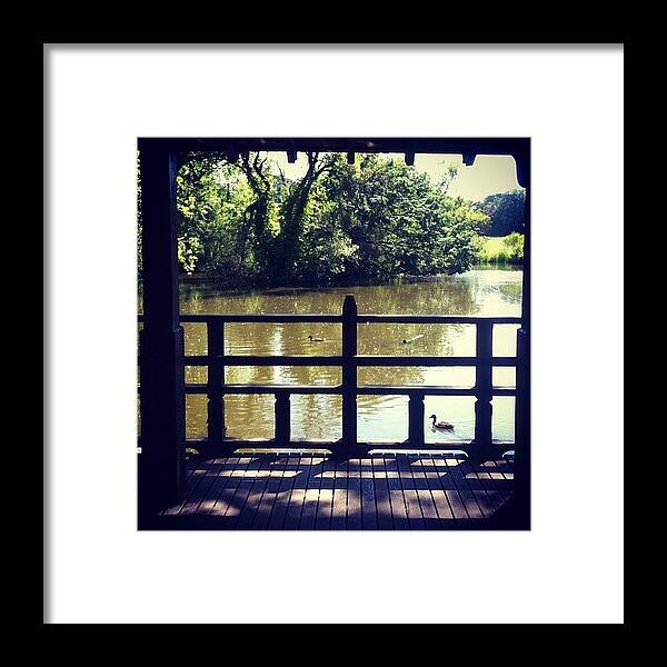 Summer Framed Print featuring the photograph #park #duckpond #woodenhouse #oriental by Andy Brown