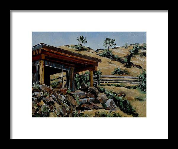 Montana Framed Print featuring the painting Park's Sauna Livingston MT by Les Herman