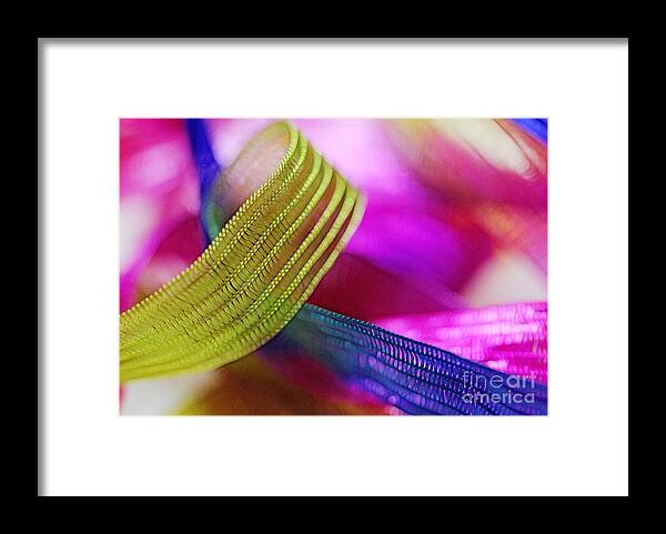 Green Framed Print featuring the photograph Party Ribbons by Judi Bagwell