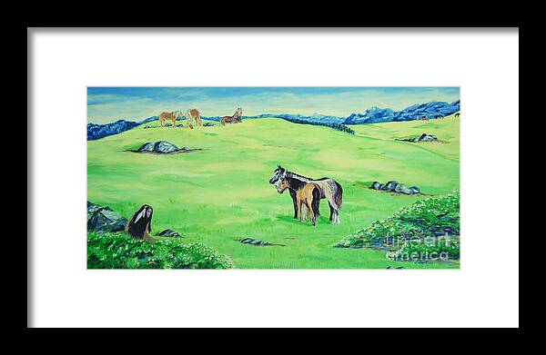 Peace In The Valley Framed Print featuring the painting Peace in the Valley by Lisa Rose Musselwhite