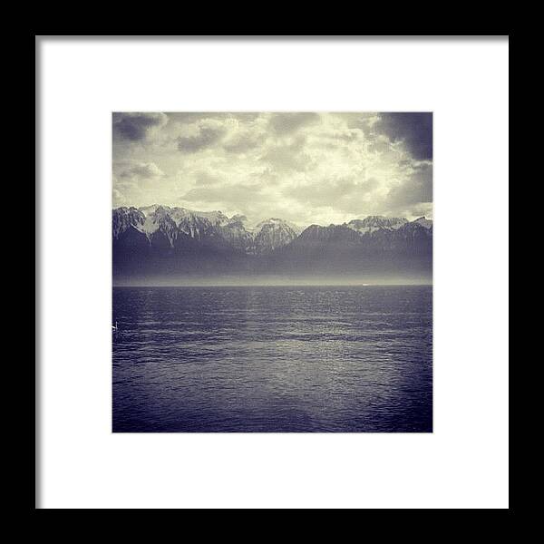  Framed Print featuring the photograph Peaceful View In Montreux by Lou Garou