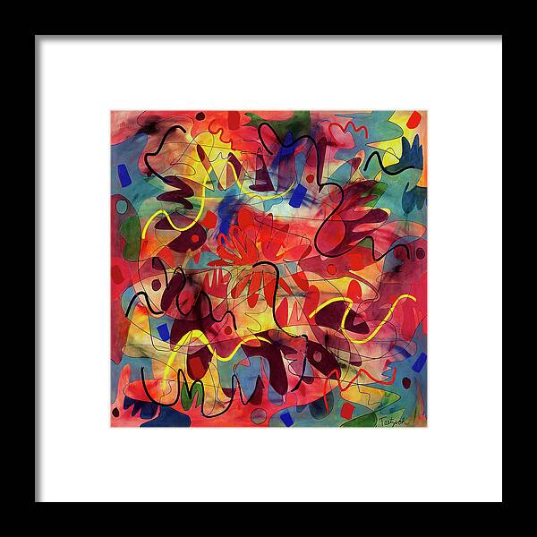 Abstract Framed Print featuring the painting Perennial by Lynne Taetzsch