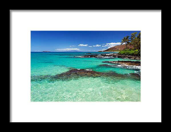 Blue Framed Print featuring the photograph Perfect Day at Makena by David Olsen