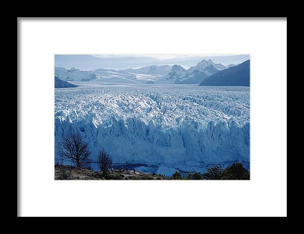 00141364 Framed Print featuring the photograph Perito Moreno Glacier, Tourist Overlook by Tui De Roy