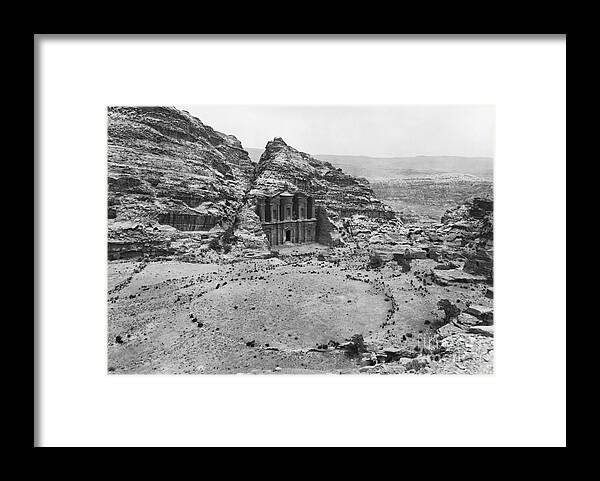 Historic Framed Print featuring the photograph Petra, Jordan by Photo Researchers
