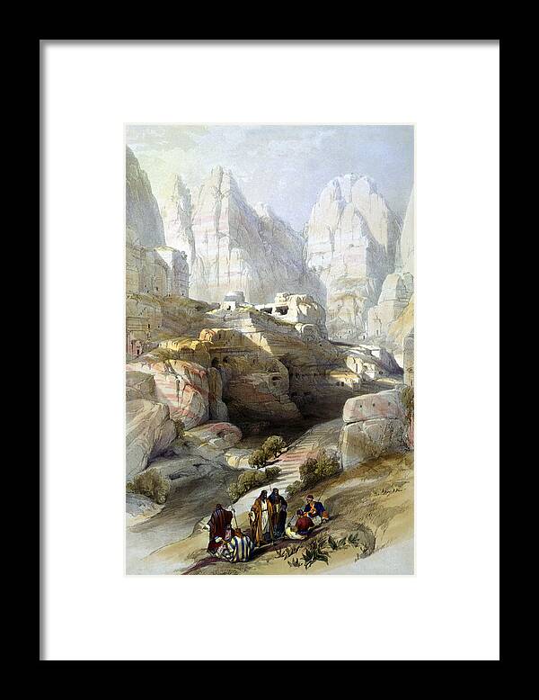Petra Framed Print featuring the photograph Petra March 10th 1839 by Munir Alawi