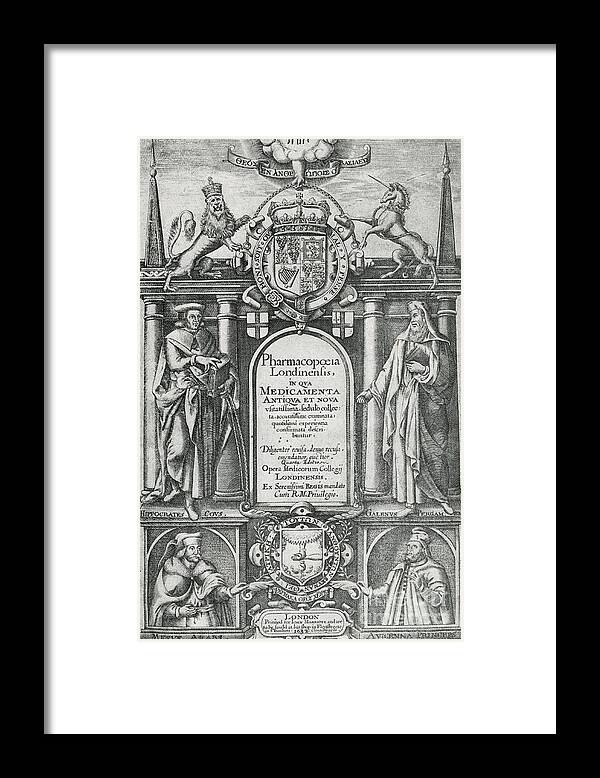 Art Framed Print featuring the photograph Pharmacopoeia Londinensis, 1632 by Science Source