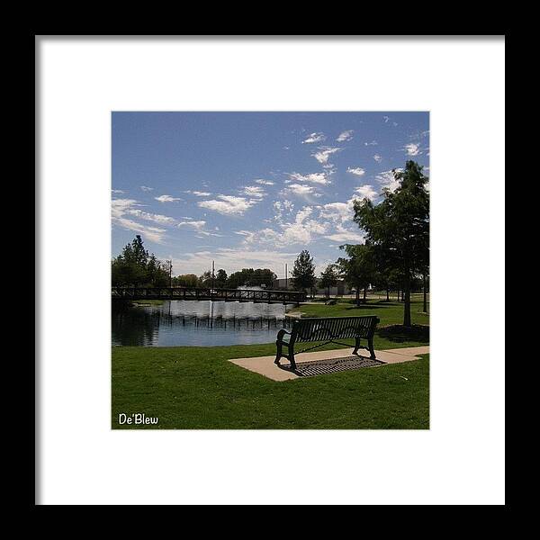 Beautiful Framed Print featuring the photograph #phonto #olympus #nofilter #park #pond by Deb Lew