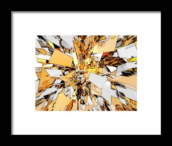 Gold Framed Print featuring the digital art Pieces of Gold by Phil Perkins