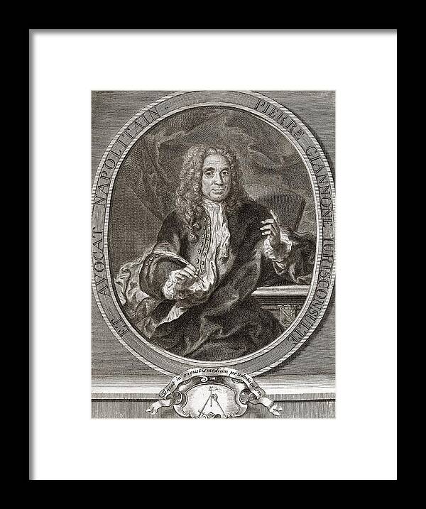 Pietro Framed Print featuring the photograph Pietro Giannone, Italian Historian by Middle Temple Library