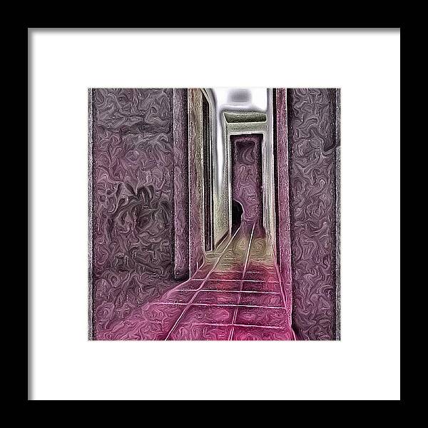 Editcrazy Framed Print featuring the photograph #pink #hallway #hallways #perspective by Veronica Burbano