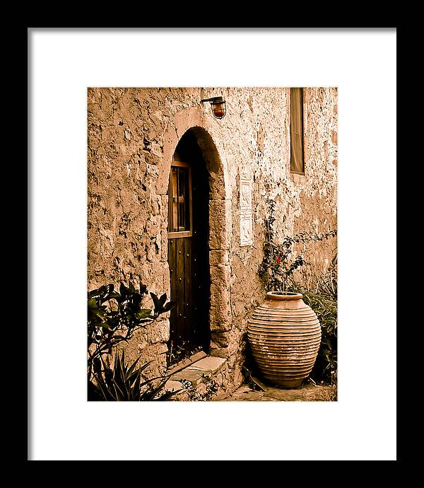 Pithos Framed Print featuring the photograph Monemvasia, Greece - Pithos by Mark Forte
