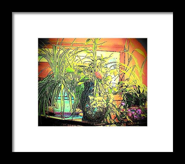 House Plants Framed Print featuring the mixed media Plants by YoMamaBird Rhonda