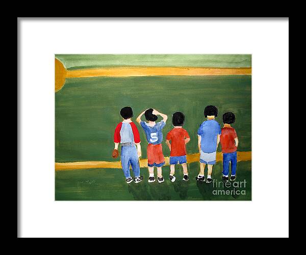 Baseball Framed Print featuring the painting Play Ball by Sandy McIntire