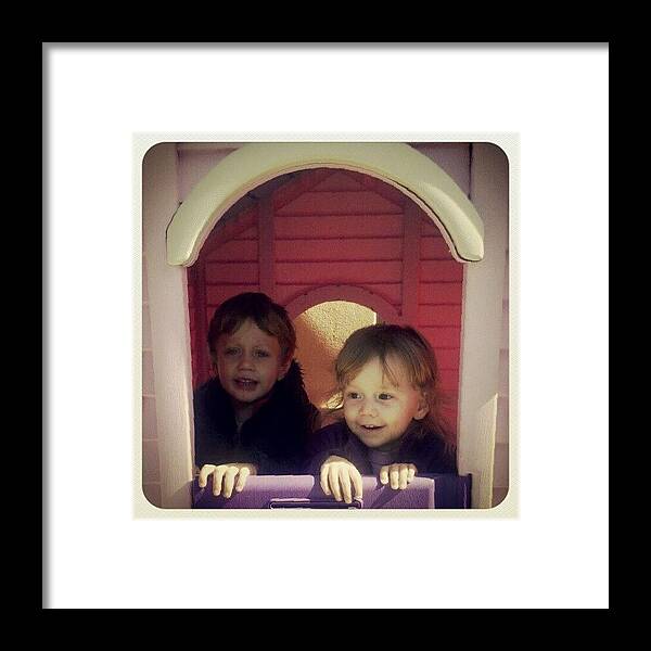 Toy Framed Print featuring the photograph Playing In Their Toy House by Robyn Addinall