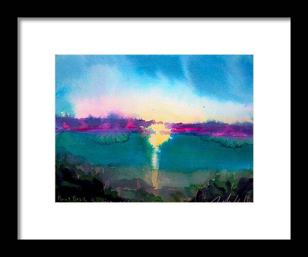 Paintings Framed Print featuring the painting Point Beach Sunrise by Les Leffingwell