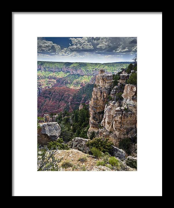 Grand Canyon Framed Print featuring the photograph Point Imperial cliffs Grand Canyon by Gary Eason